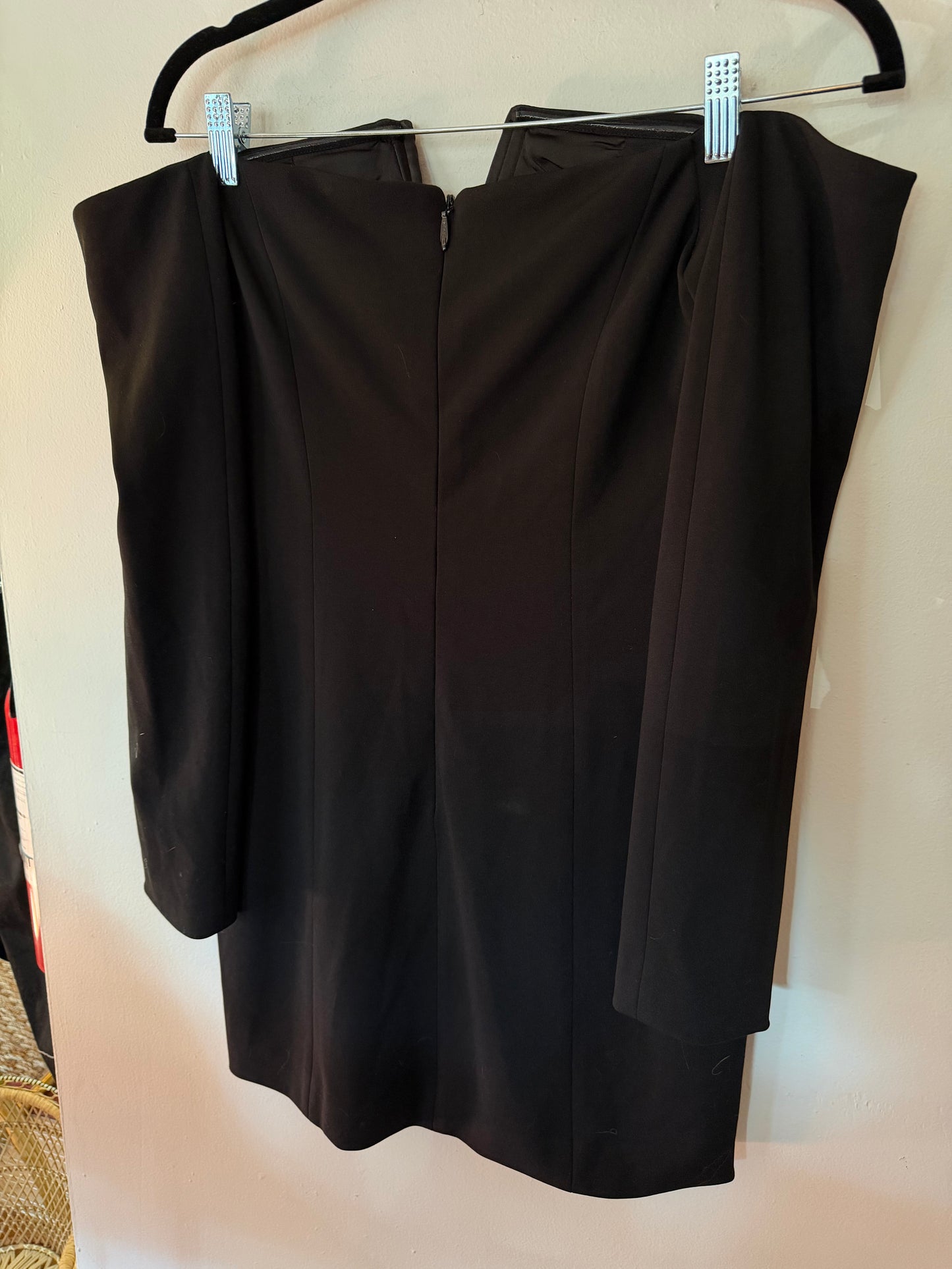 Miss Circle | Strapless Gold Button Dress, M