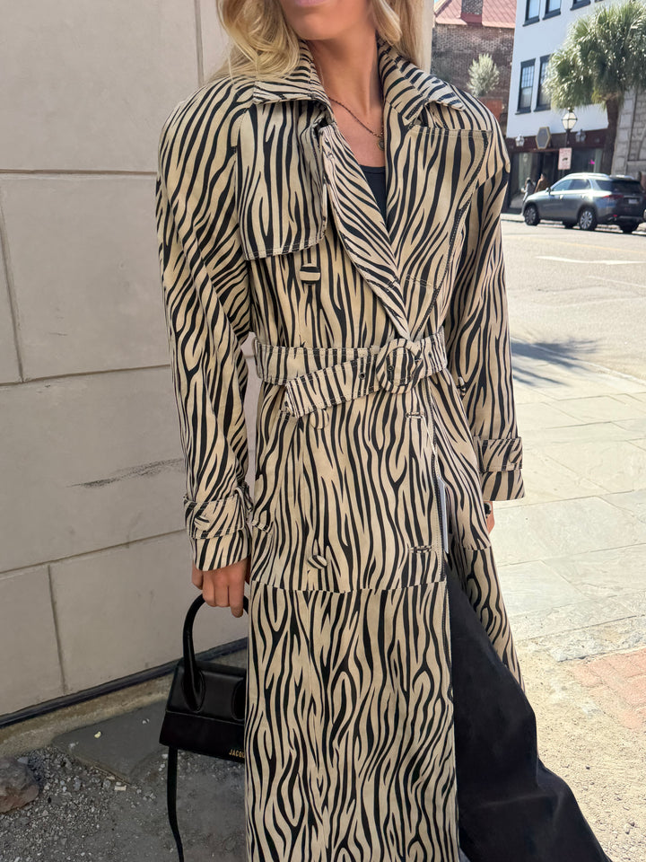 Ducie | Corrin Suede Trench Coat, XS/S