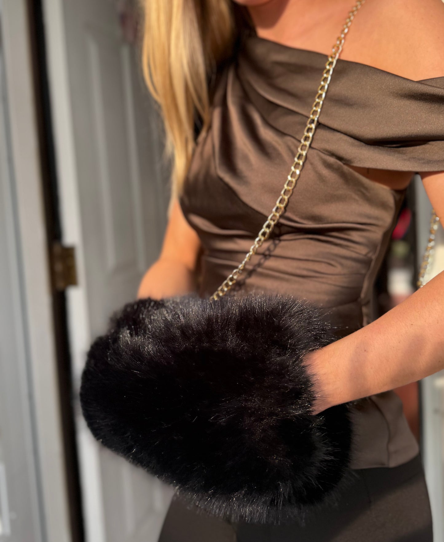 Fuzzy Black Multi-Purpose Purse