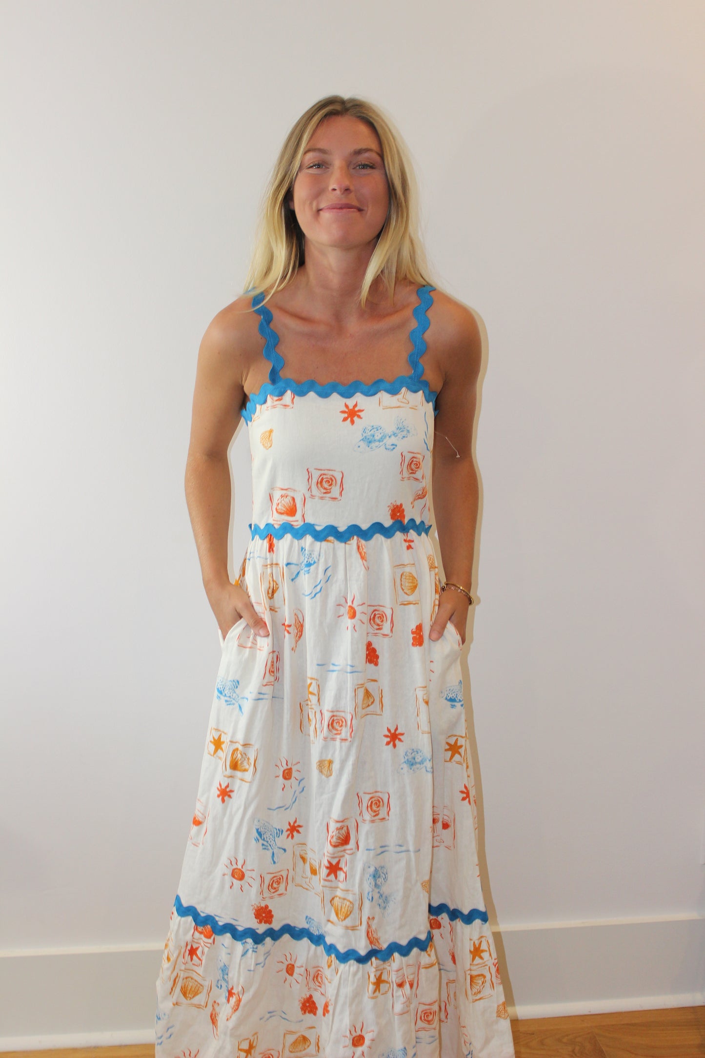 Cece Dresses | Coastal Spritz Print Dress, S