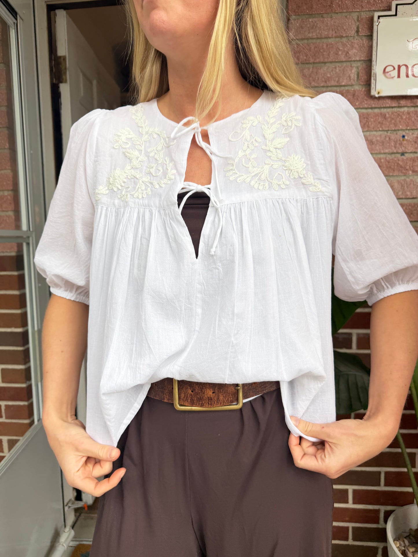 Emerson Fly |  100%Organic Cotton Puff Isla Top Flowy Top, XS/S