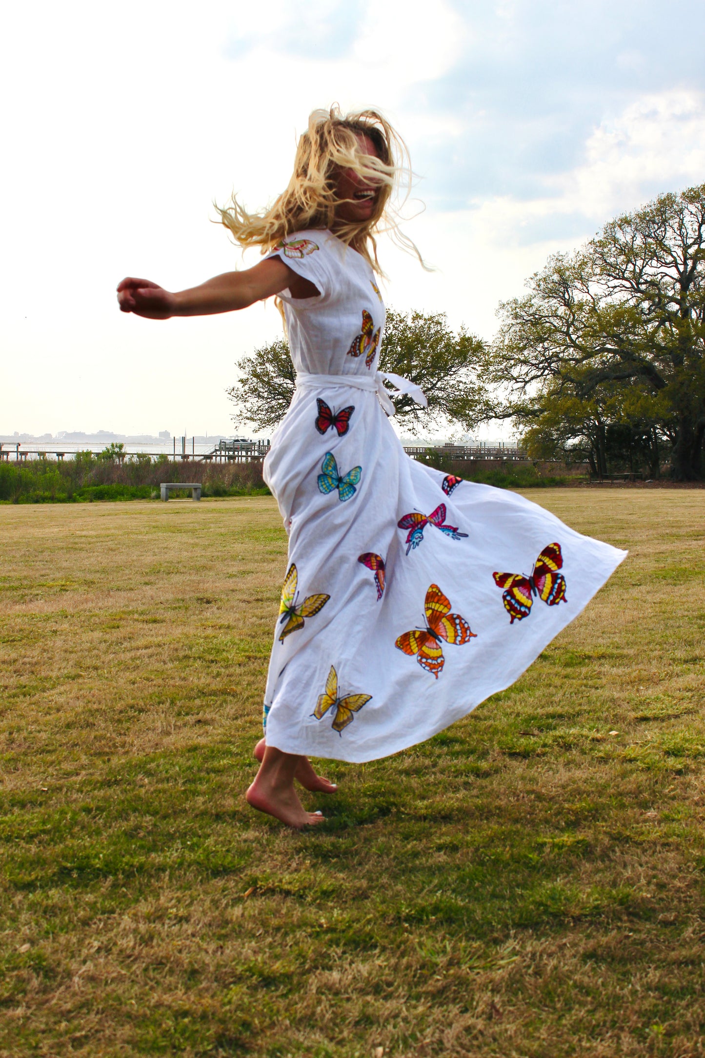 Fanm Mon | Butterfly Papiyon Maxi Dress, L