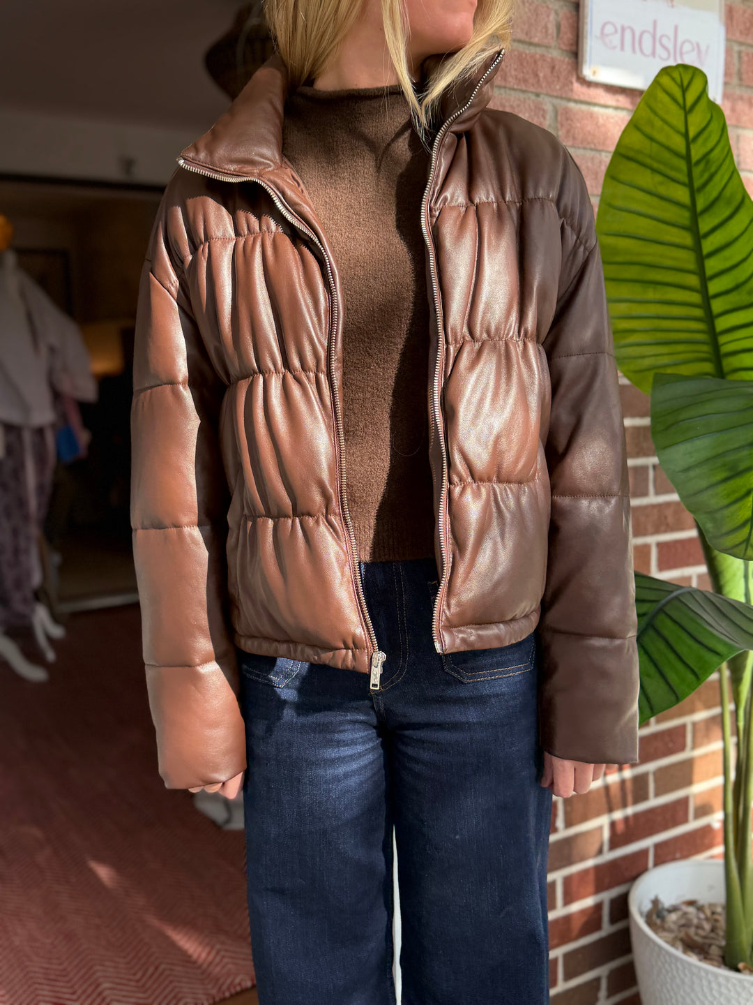 Hollister | Chocolate Brown Puffer, M