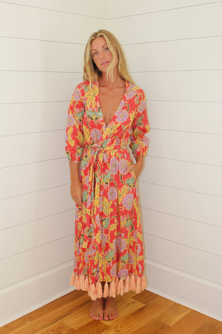 Rhode Resort  | Floral Tassel Belt Dress, S