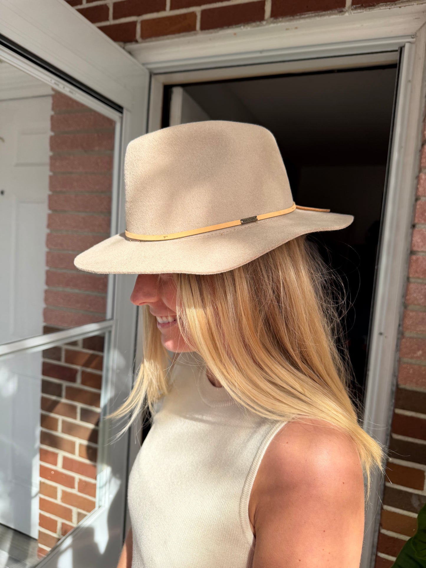 Neutral Brixton Felt Cowboy Hat, S