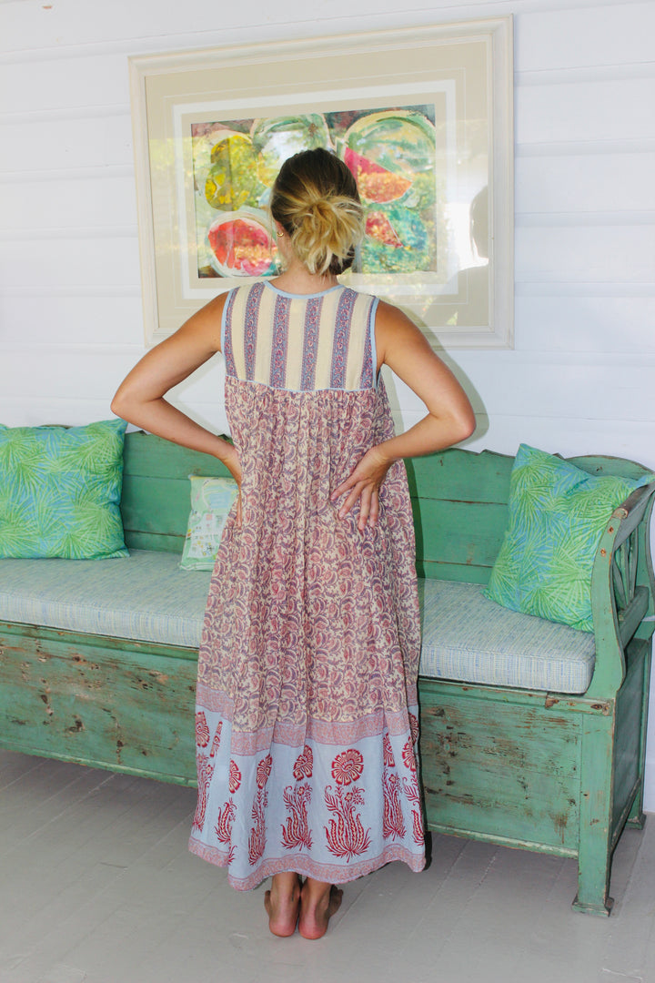Daughters of India | Lightweight Linen Paisley Dress, S
