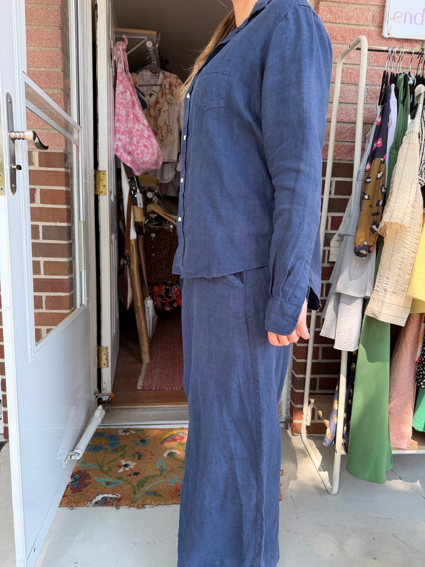 Frank & Eileen | 100% Linen Pants + Button Up, S