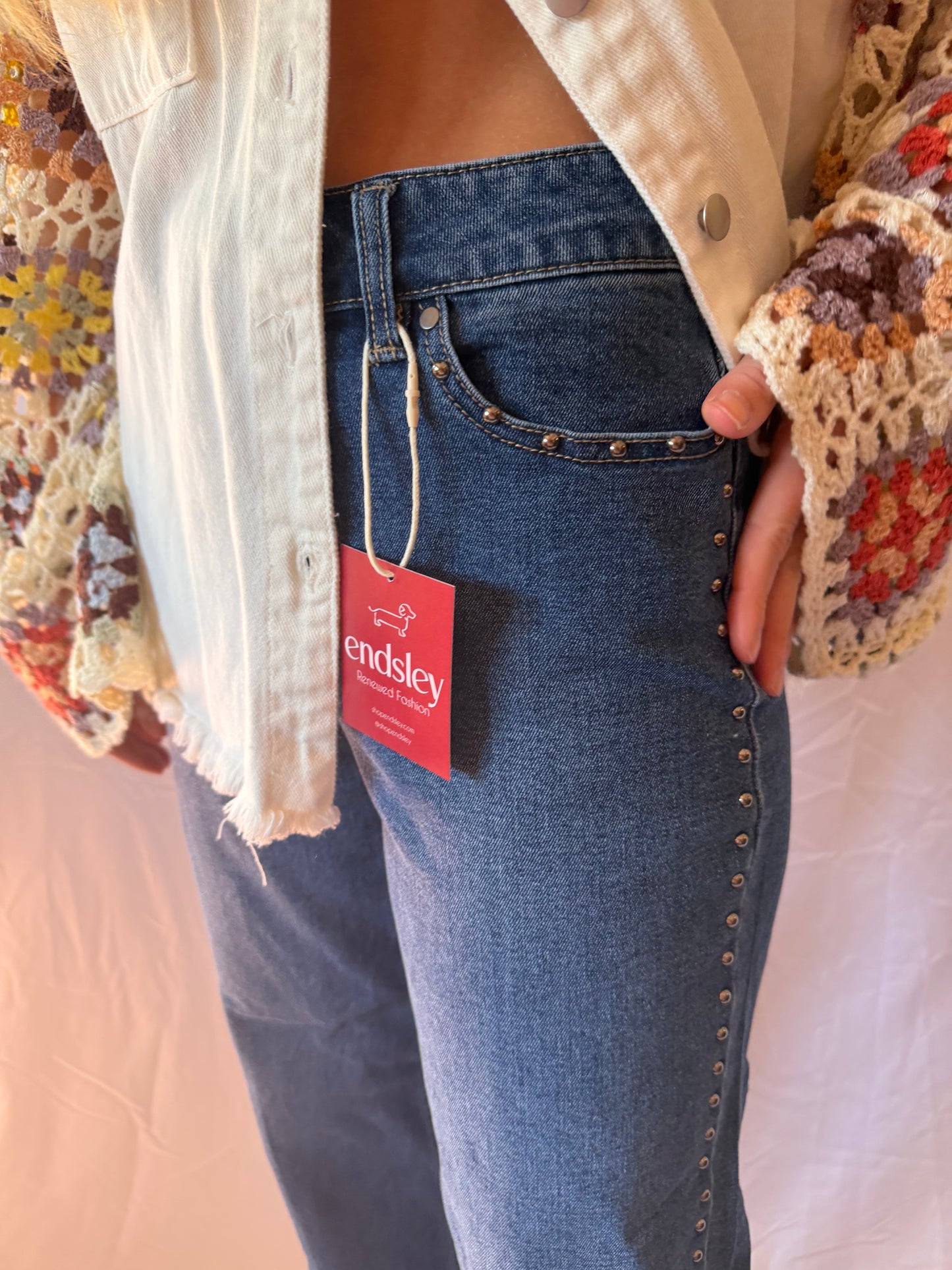Camila Coelho | Beaded Wide Leg Jeans, 6