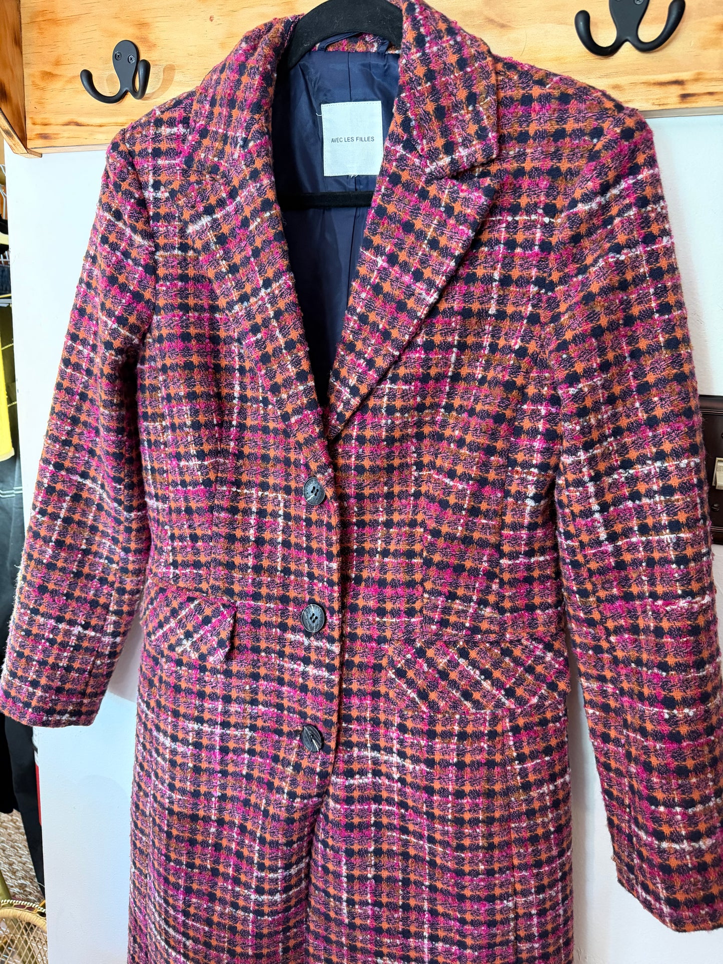 Avec Les Filles | Tweed Maxi Coat Boucle, S/P