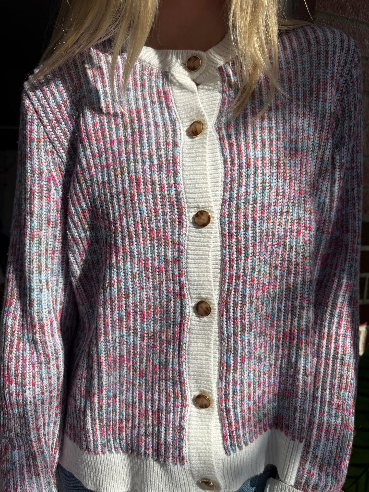 J Crew  | Button Down Cotton Blend Sweater, L