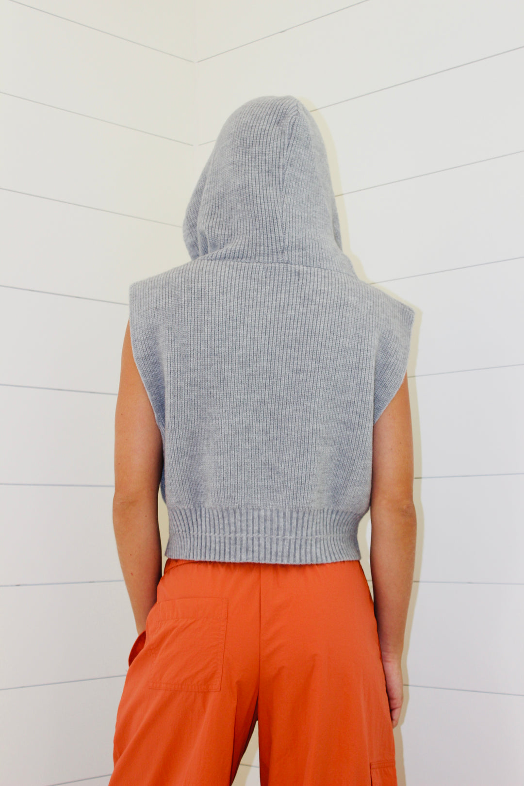 By Together | Knit Sleeveless Hoodie, L