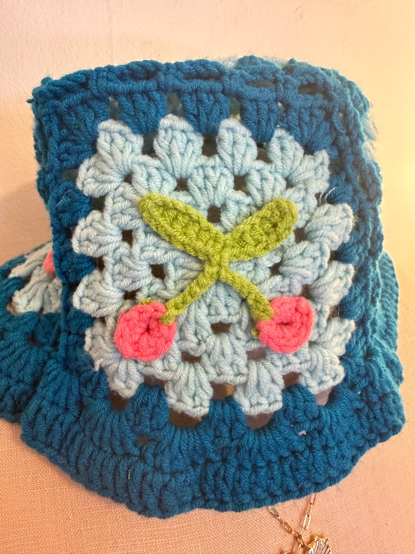 Crochet Cherry Bucket Hat