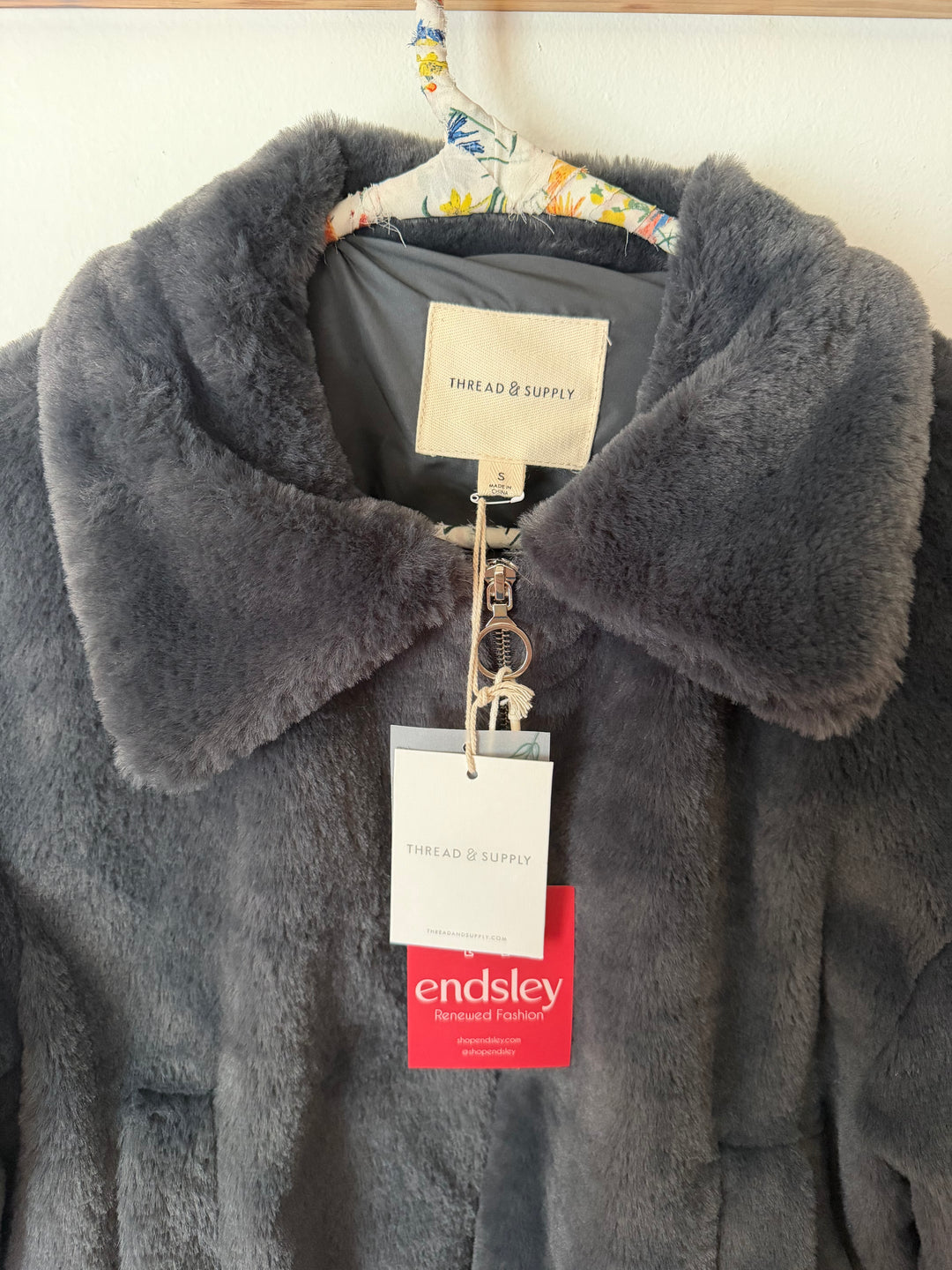 Thread &amp; Supply | Fuzzy Gray Jacket, S