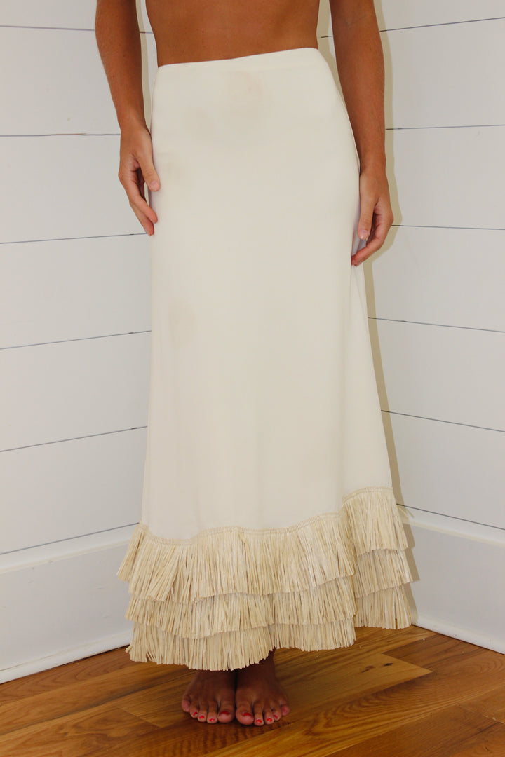 Raffia Midi Skirt