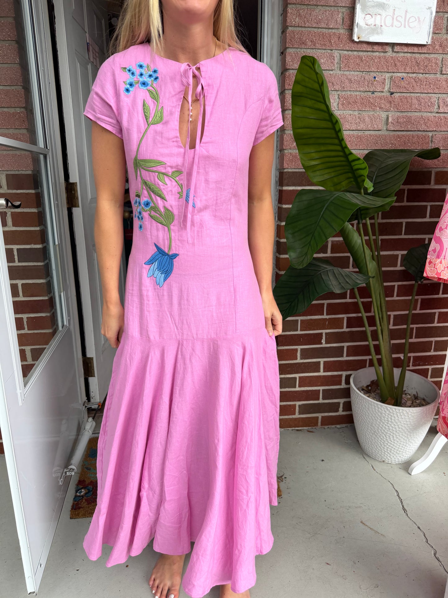 Fanm Mon | Barbara Linen Plum Dress, S
