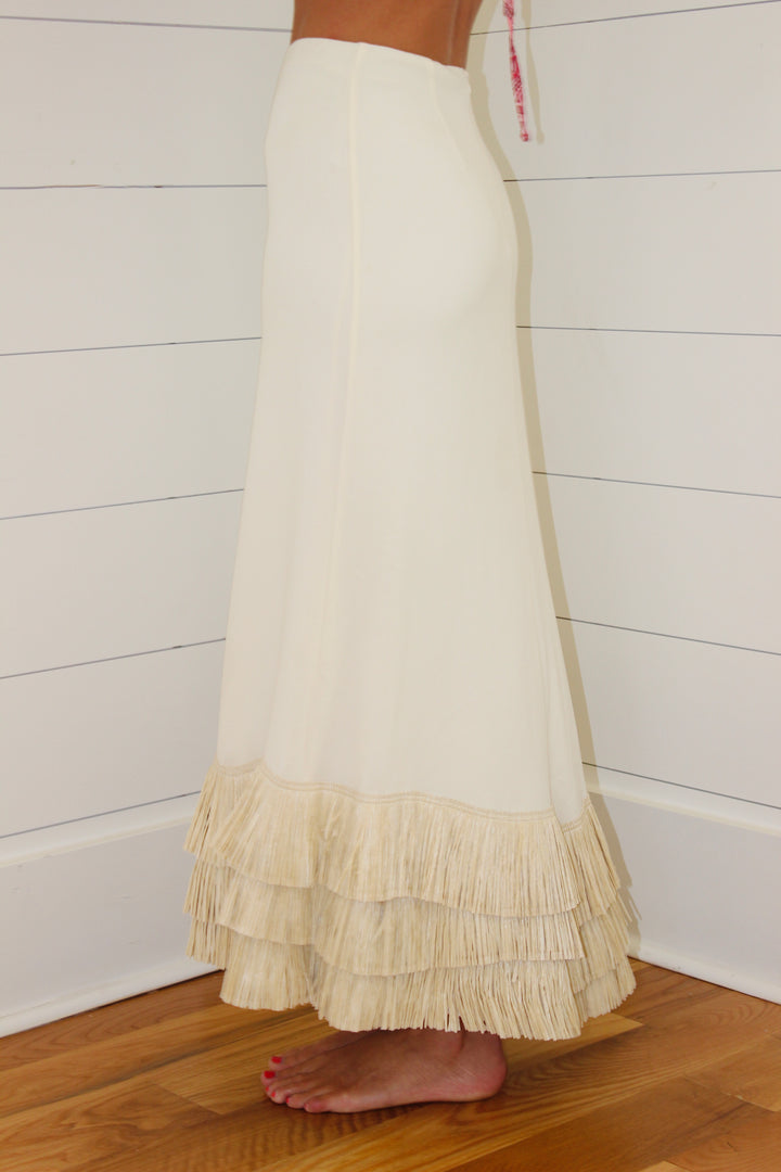 Raffia Midi Skirt