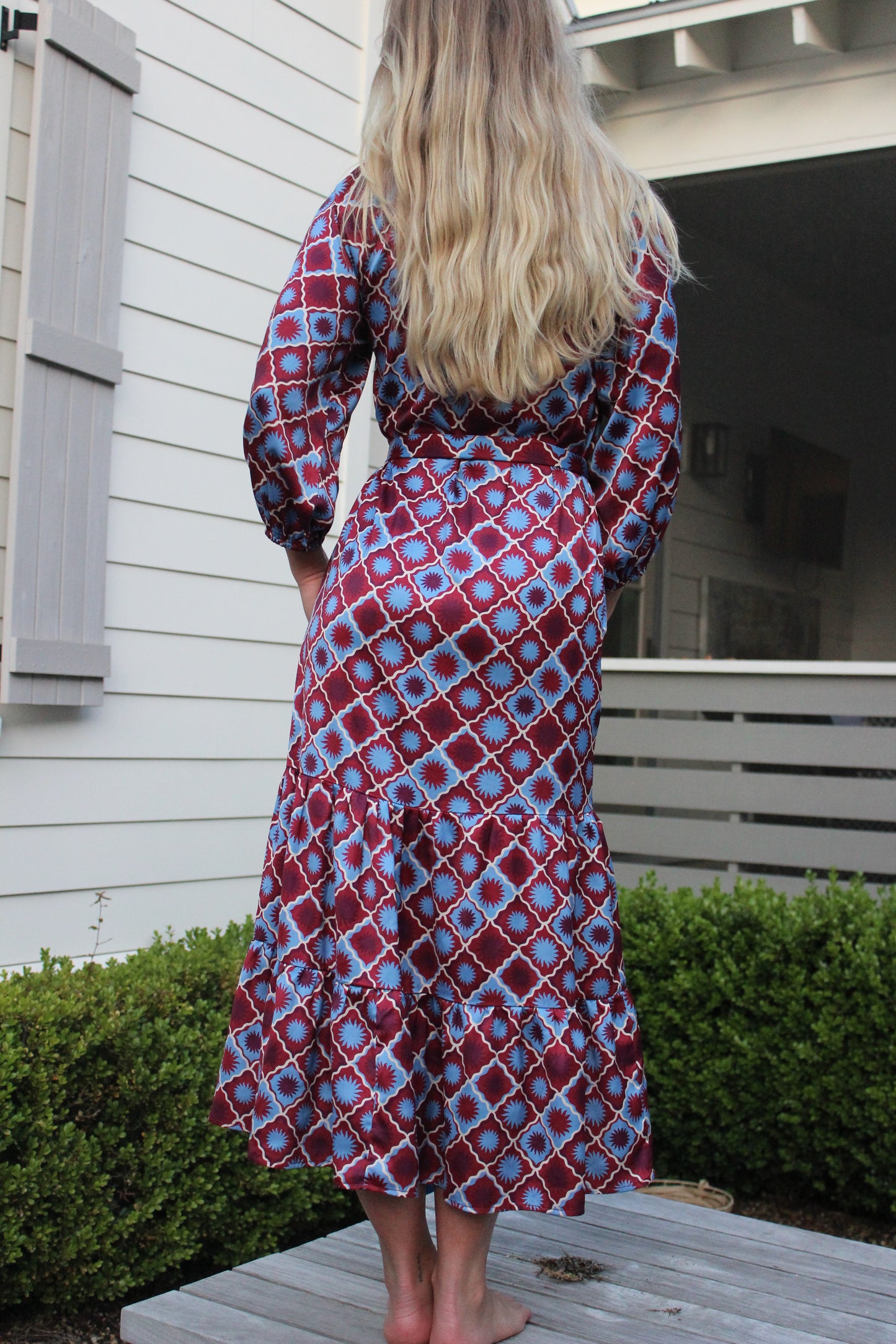 Abbey Glass | Sun Print Midi Dress, XXS