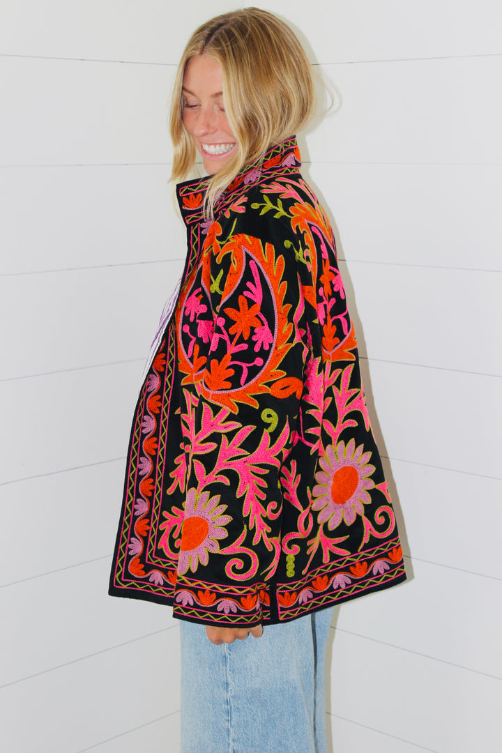 Endsley | Embroidered Floral Jacket, OS