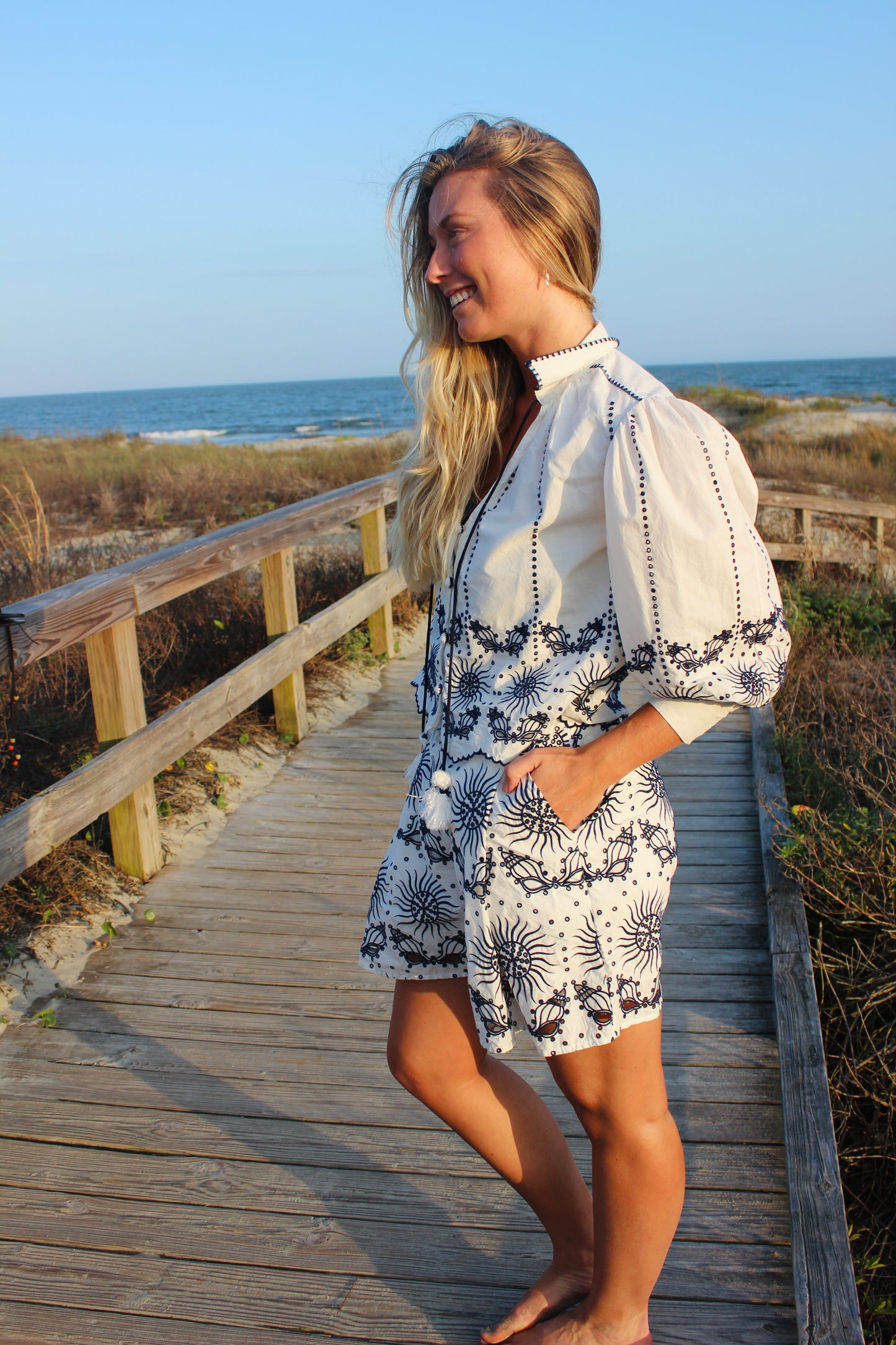 Carolina K | Button Long Sleeve + Shorts, S