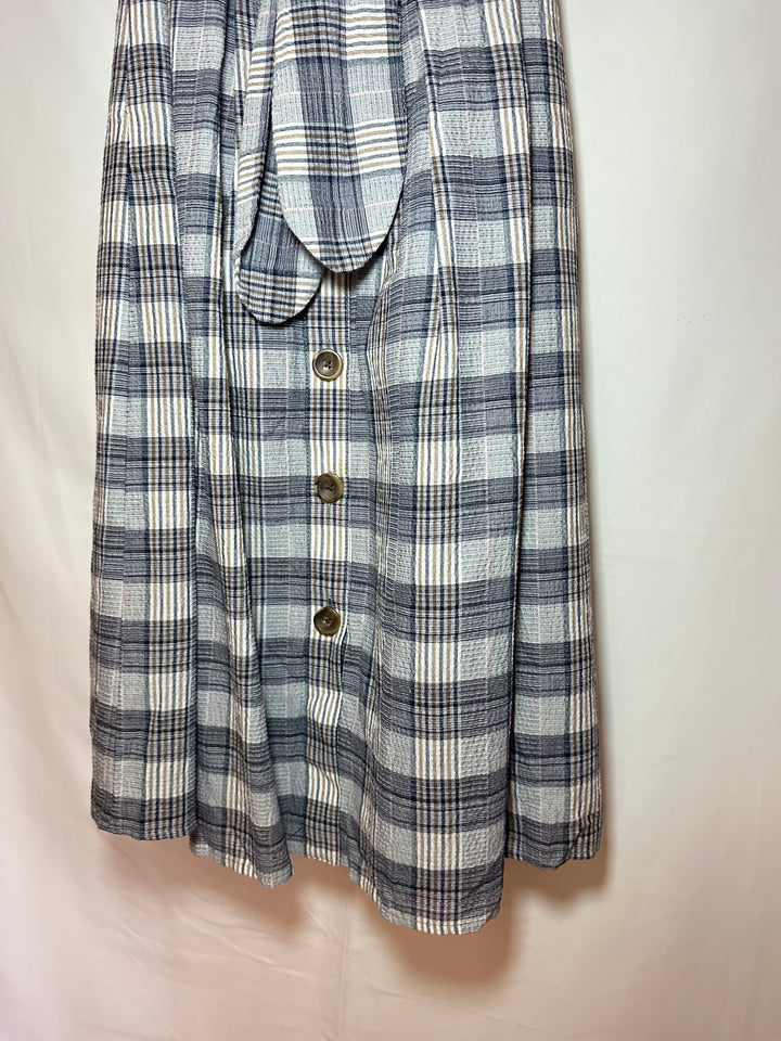 Gal Meets Glam | Navy / Brown Plaid Dress, 2