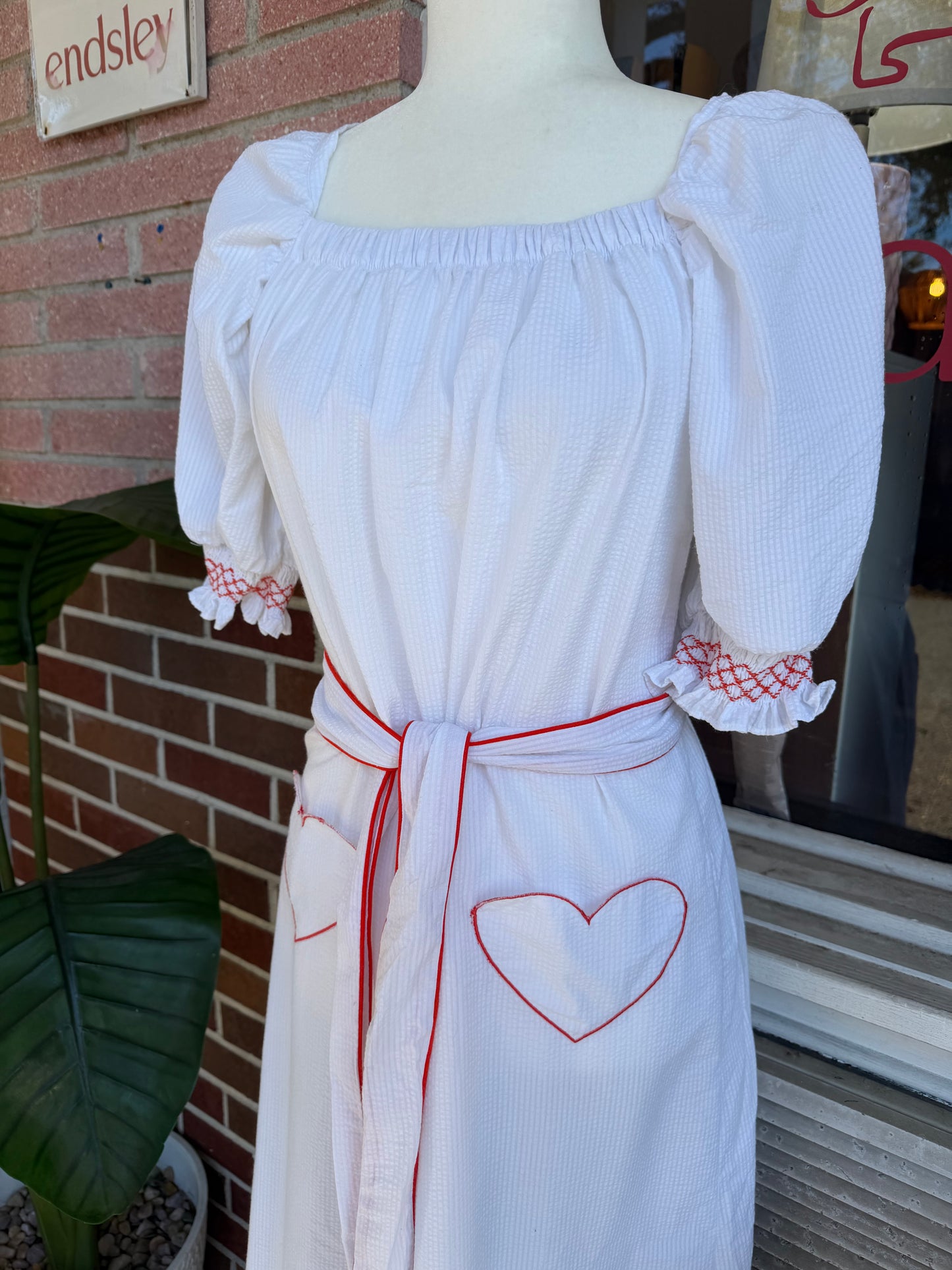Dondolo + Pencil & Paper  | Heart Pocket Tie Waist Dress, XXS