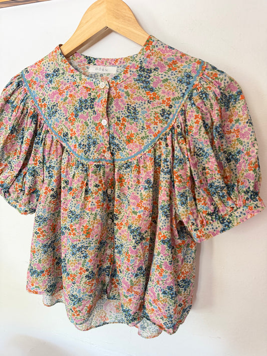 Doen | Floral Puff Sleeve Top, M