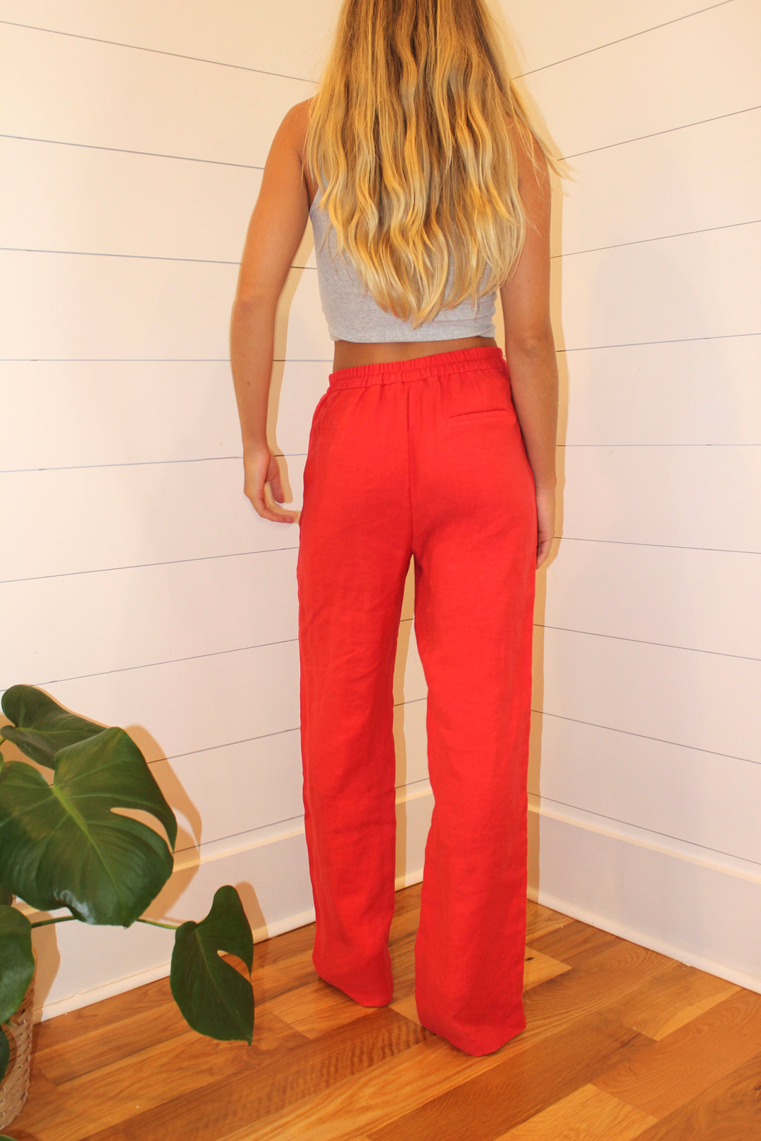 Zara | Linen Blend Straight Leg Pants, S
