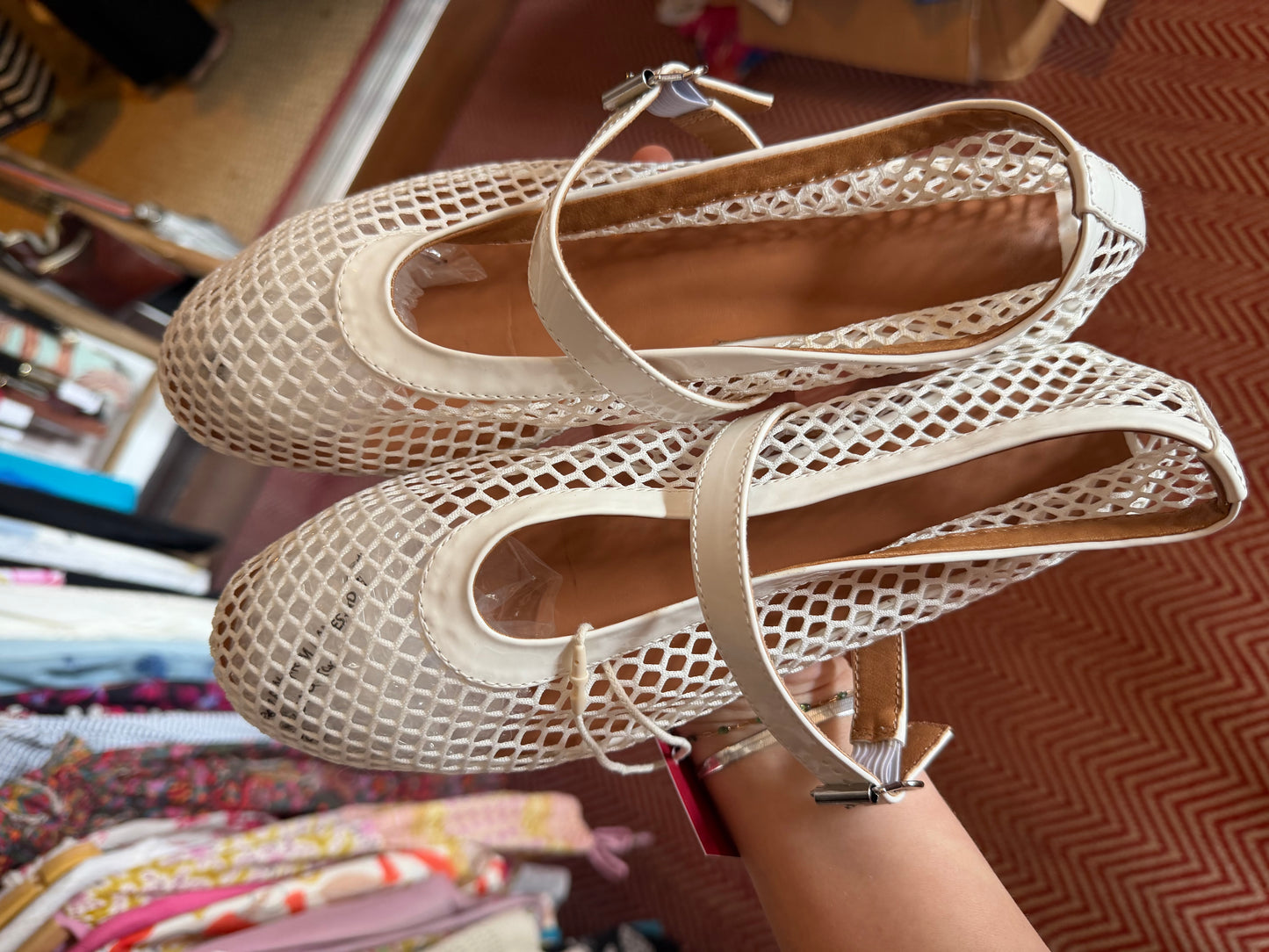 White  Crochet Flats, 9