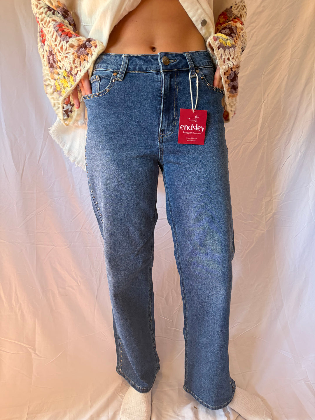 Camila Coelho | Beaded Wide Leg Jeans, 6