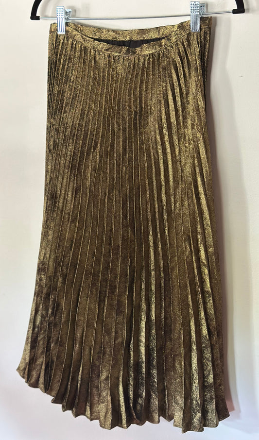 Banana Republic | Gold Accordion Midi Skirt