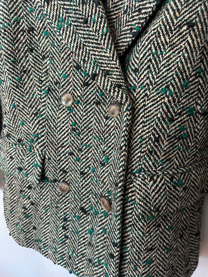 Hunter Bell | Wool Blend Herringbone Half Coat, XS