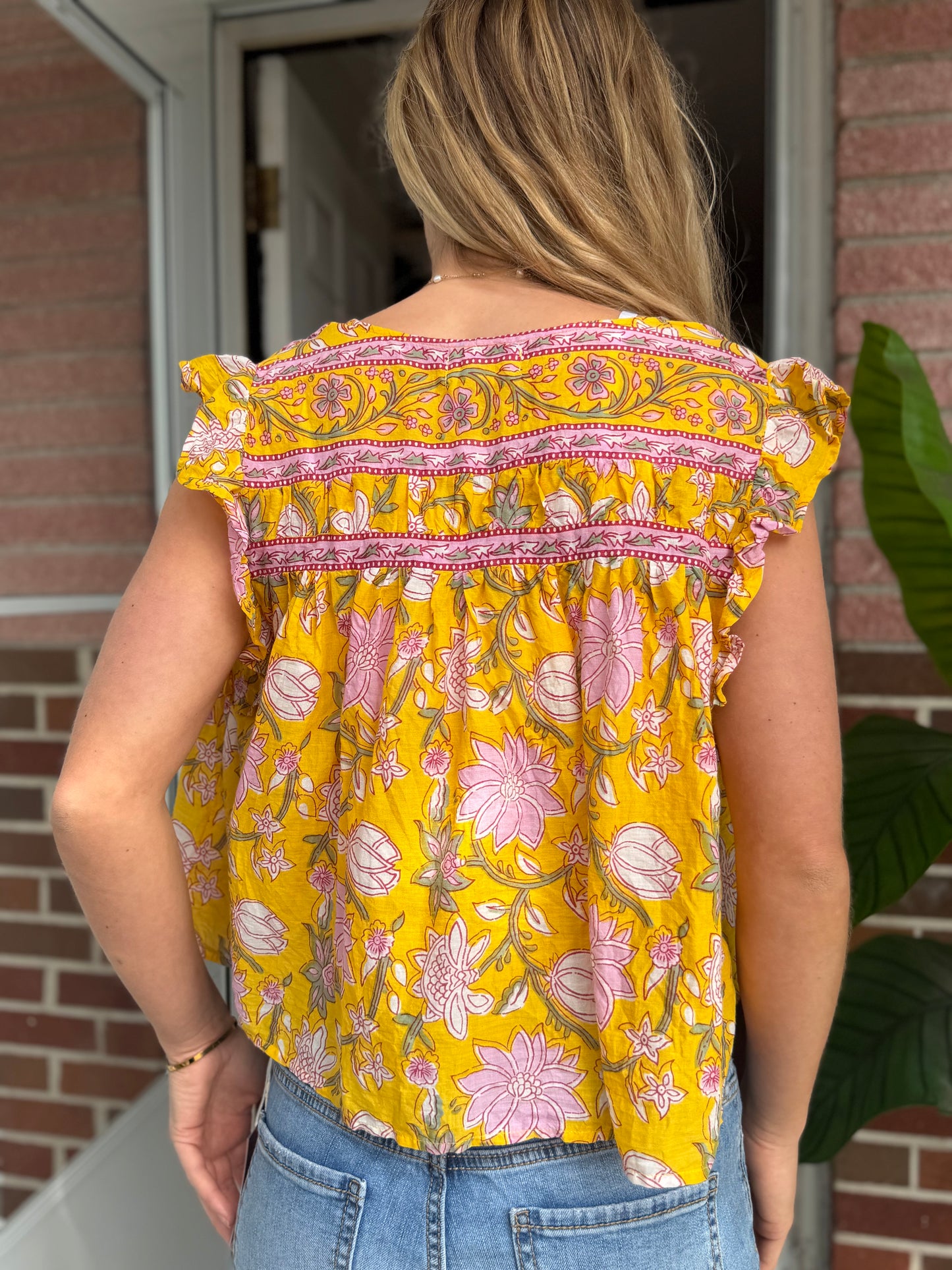 Velvet | 100% Cotton Flowy Floral Top, XS