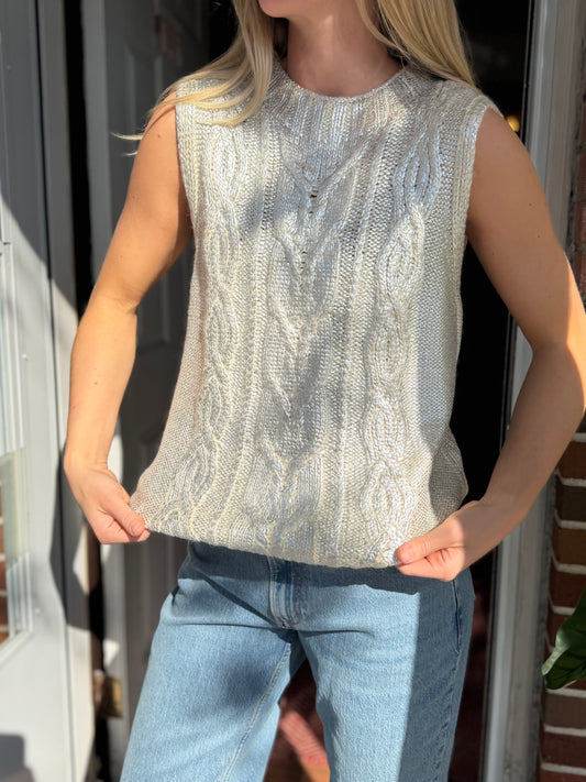 Dear John | Sleeveless Silver Sweater