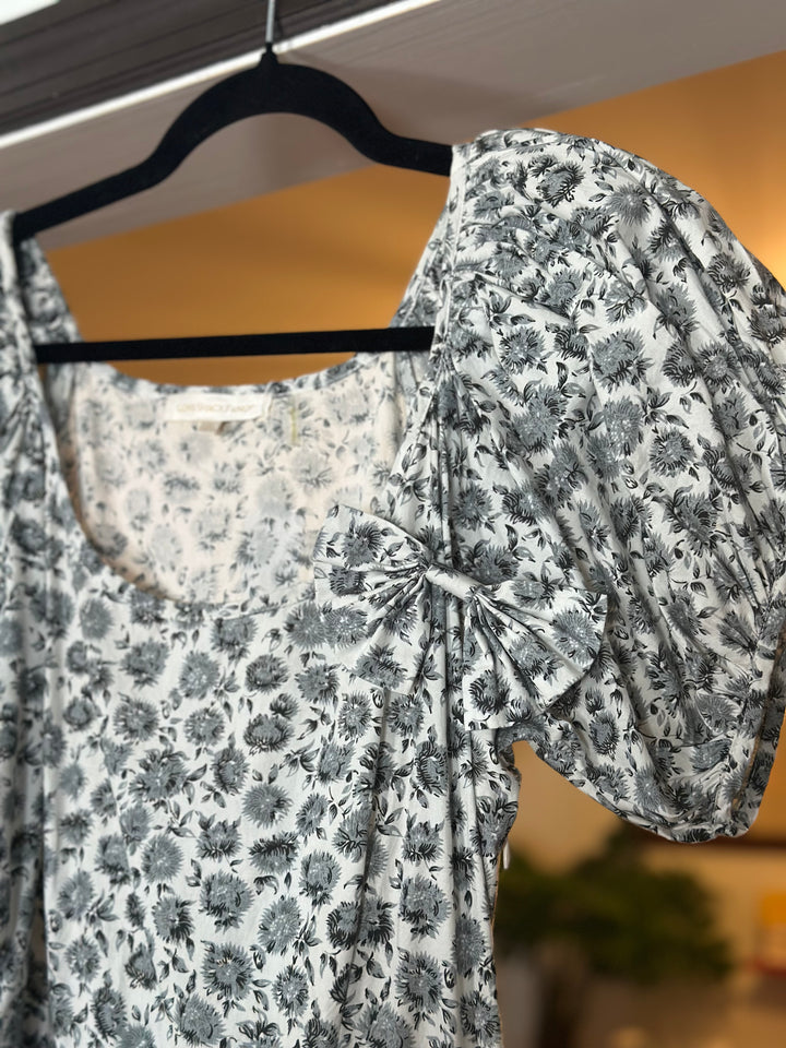 LoveShackFancy | Maxi Puff Sleeve Bow Detail Floral Dress