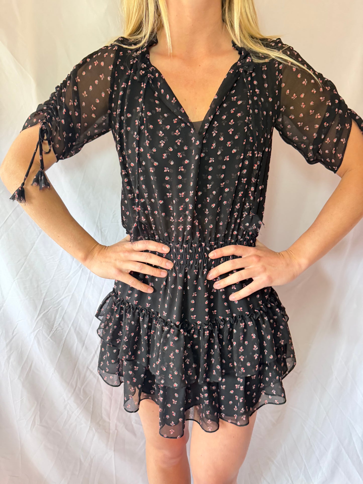 Misa LA |  Mini Patterned Floral Flowy Dress, XS
