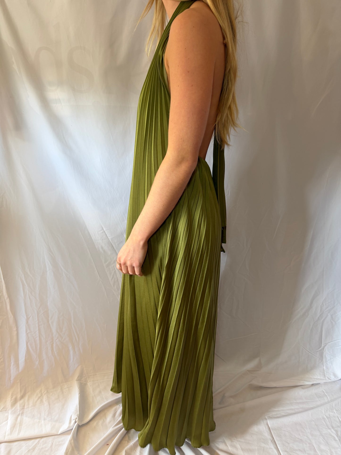 Lucy Paris | Halter Flowy Backless Dress, M