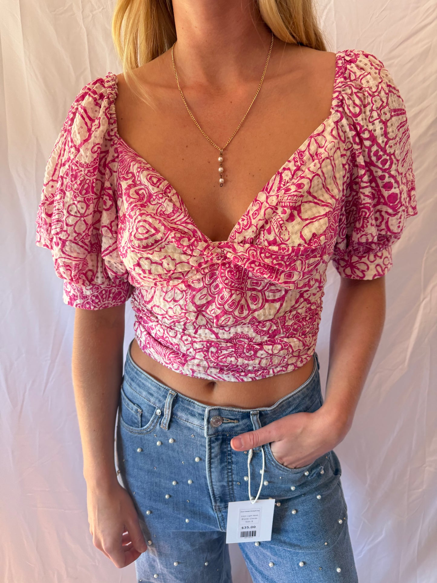 Maeve | Floral Cropped Tie Top, S/P