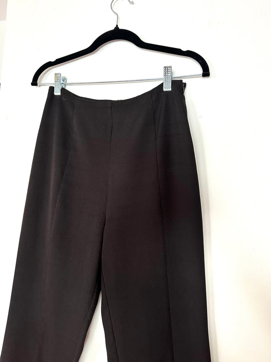 LuLus | Minding My Business Black High-Rise Split Hem Trouser Pants