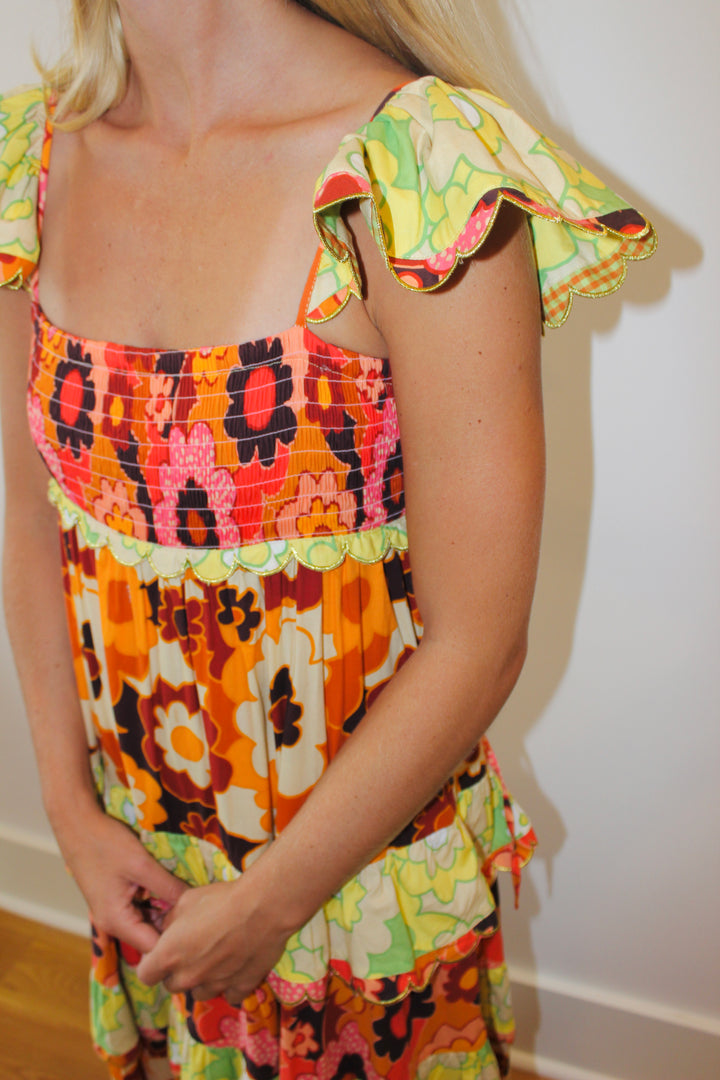 Celia B | Scalloped Sleeveless Maxi Dress, M