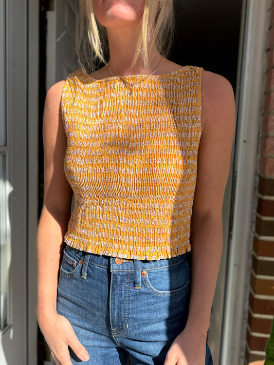 Marea | Floral Rouched Tank Top, S