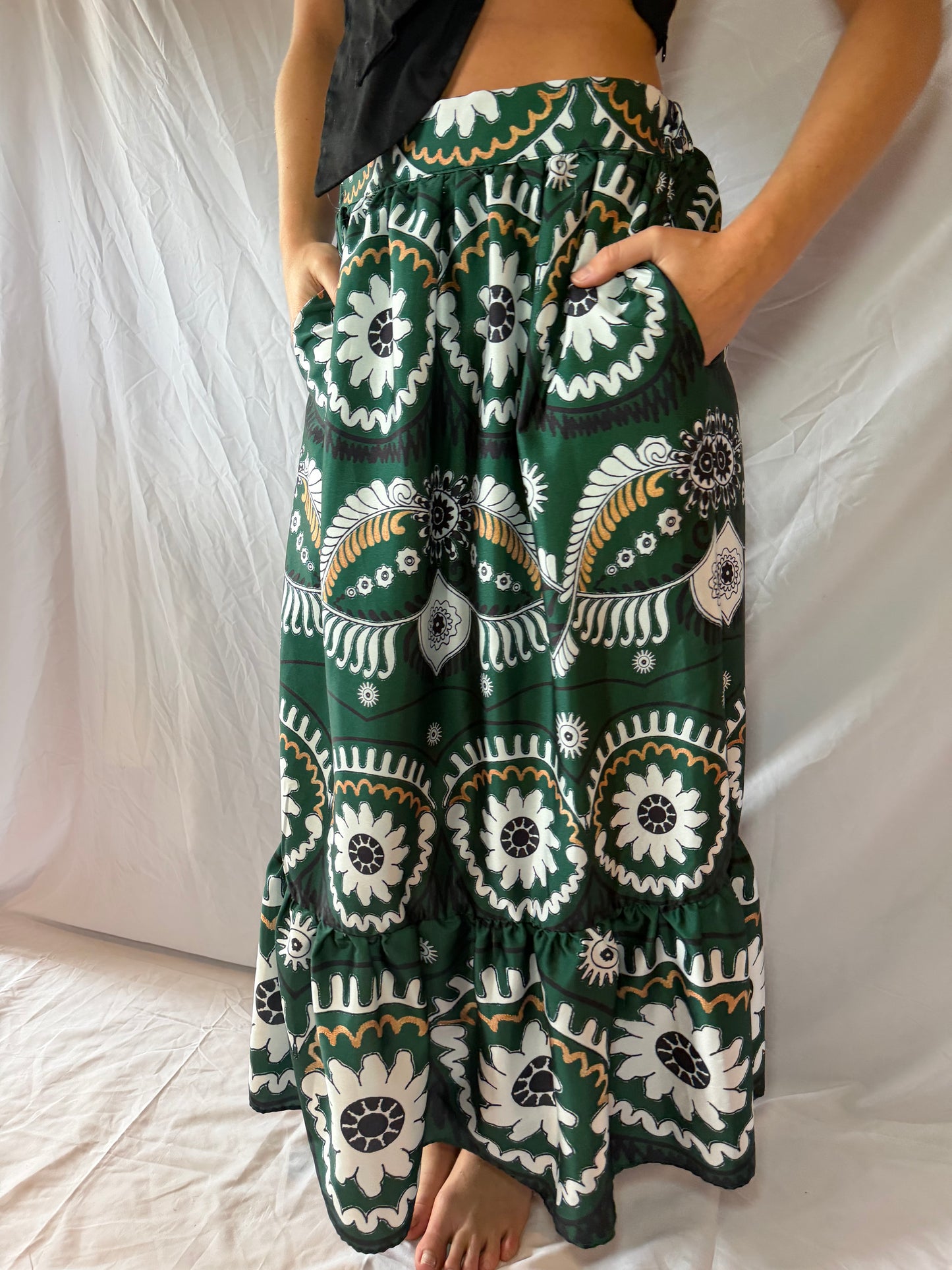 Philosophy | Patterned Midi Flowy Skirt, S/P