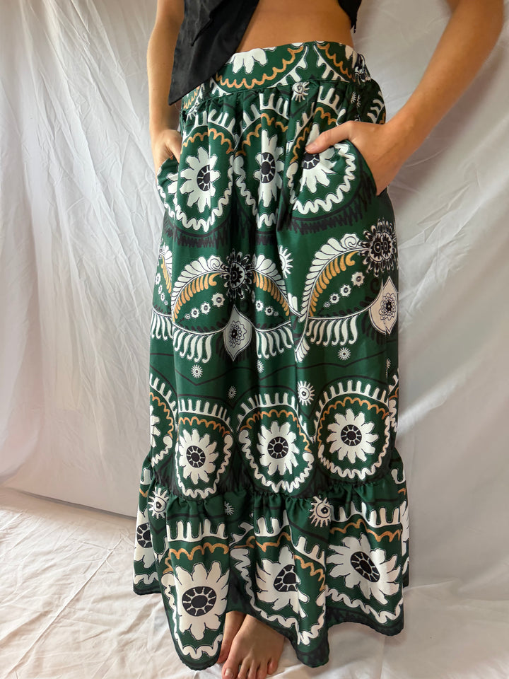 Philosophy | Patterned Midi Flowy Skirt, S/P