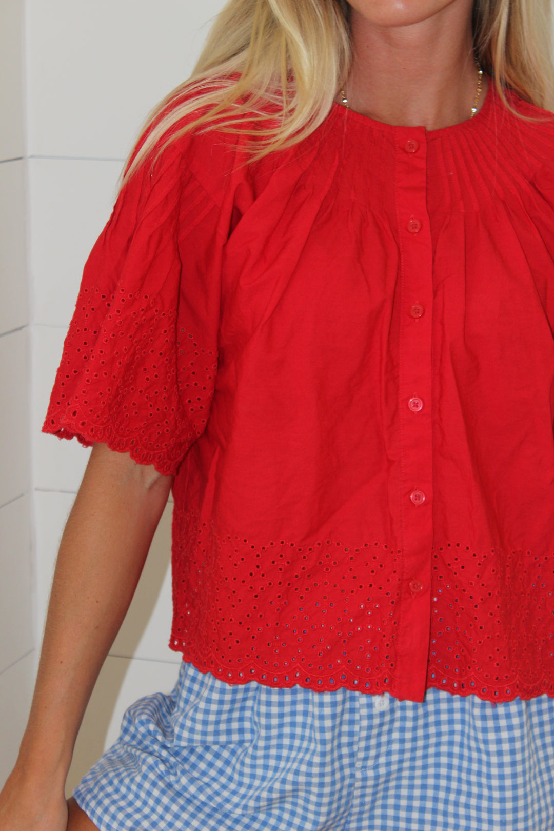 J Crew  | Eyelet Blouse, S