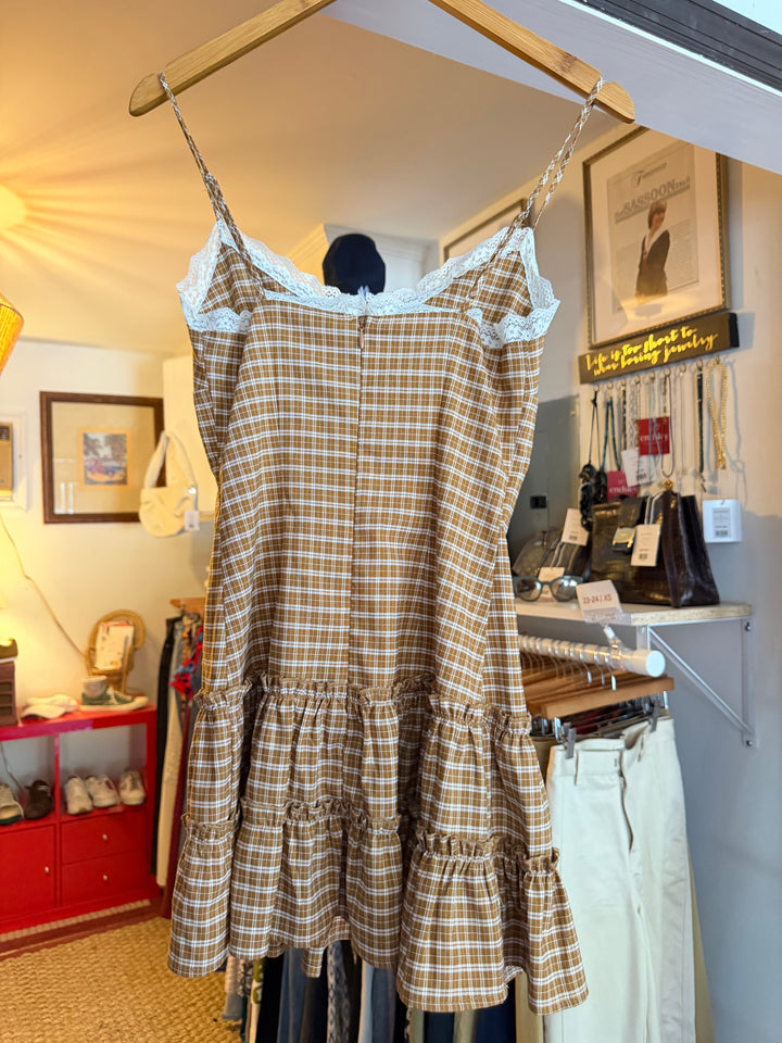 Lioness | Gingham Ruffle Mini Dress, XS