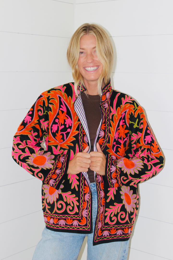 Endsley | Embroidered Floral Jacket, OS
