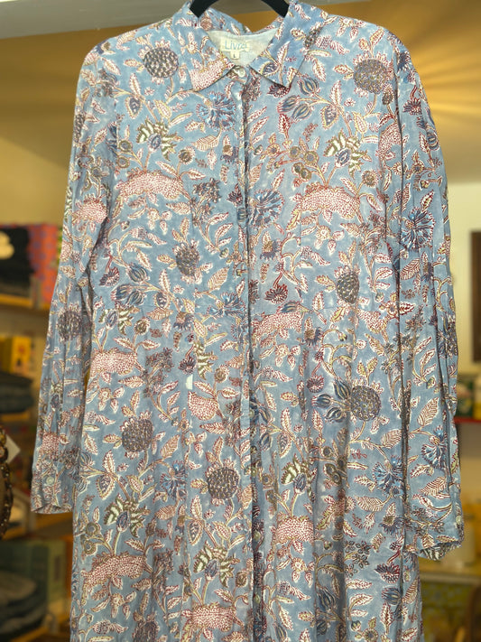 Livro | Leightweight Long Sleeve Maxi Floral Dress
