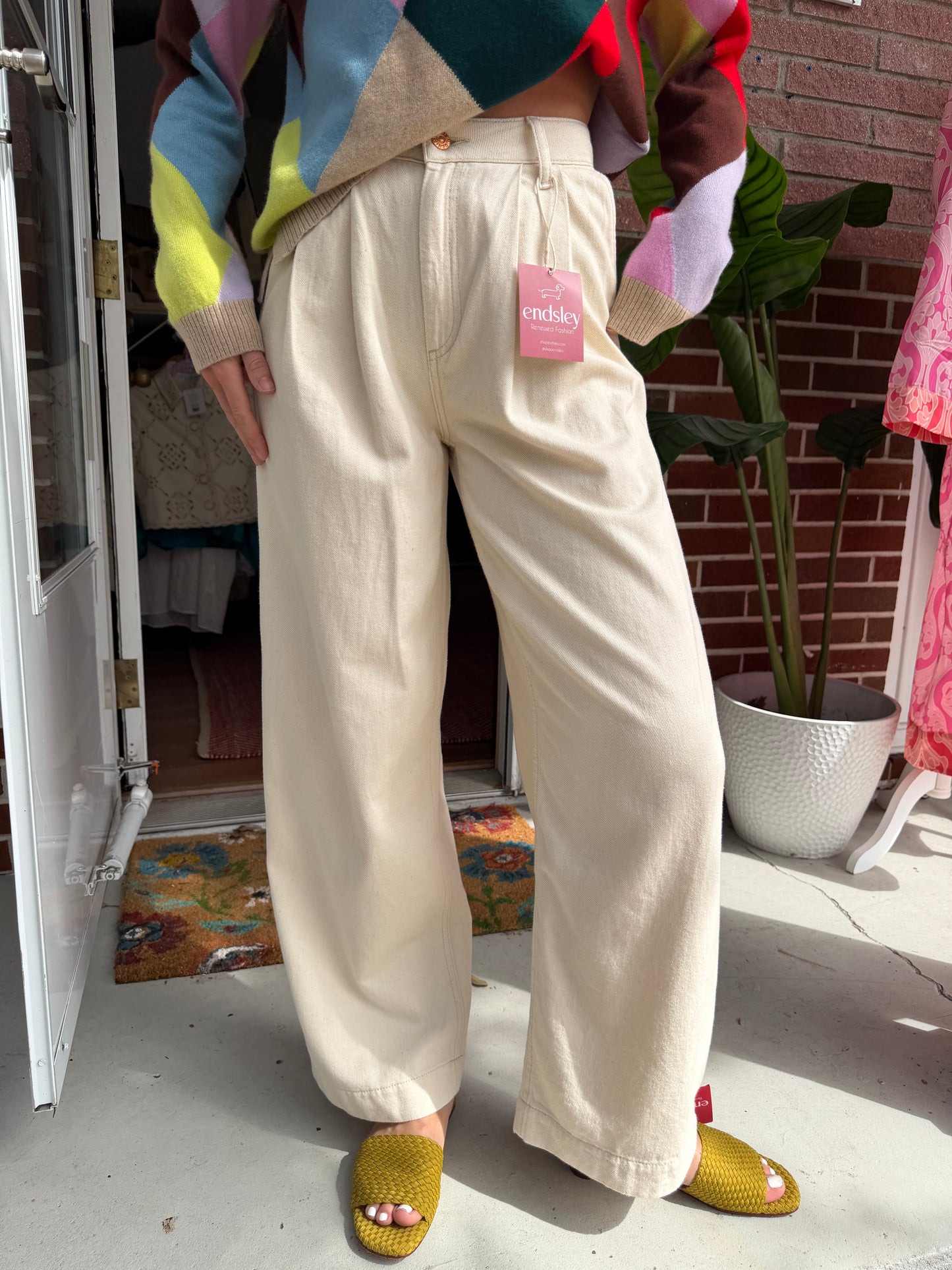 Boden | Pleated Wide Leg Jeans, 25R