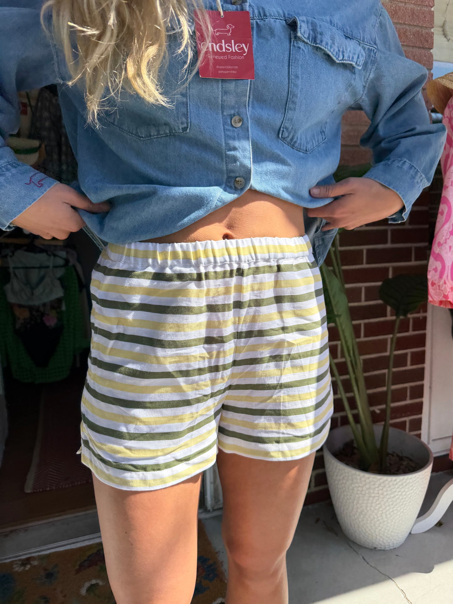 Tuckernuck | Striped Logo Shorts, XS