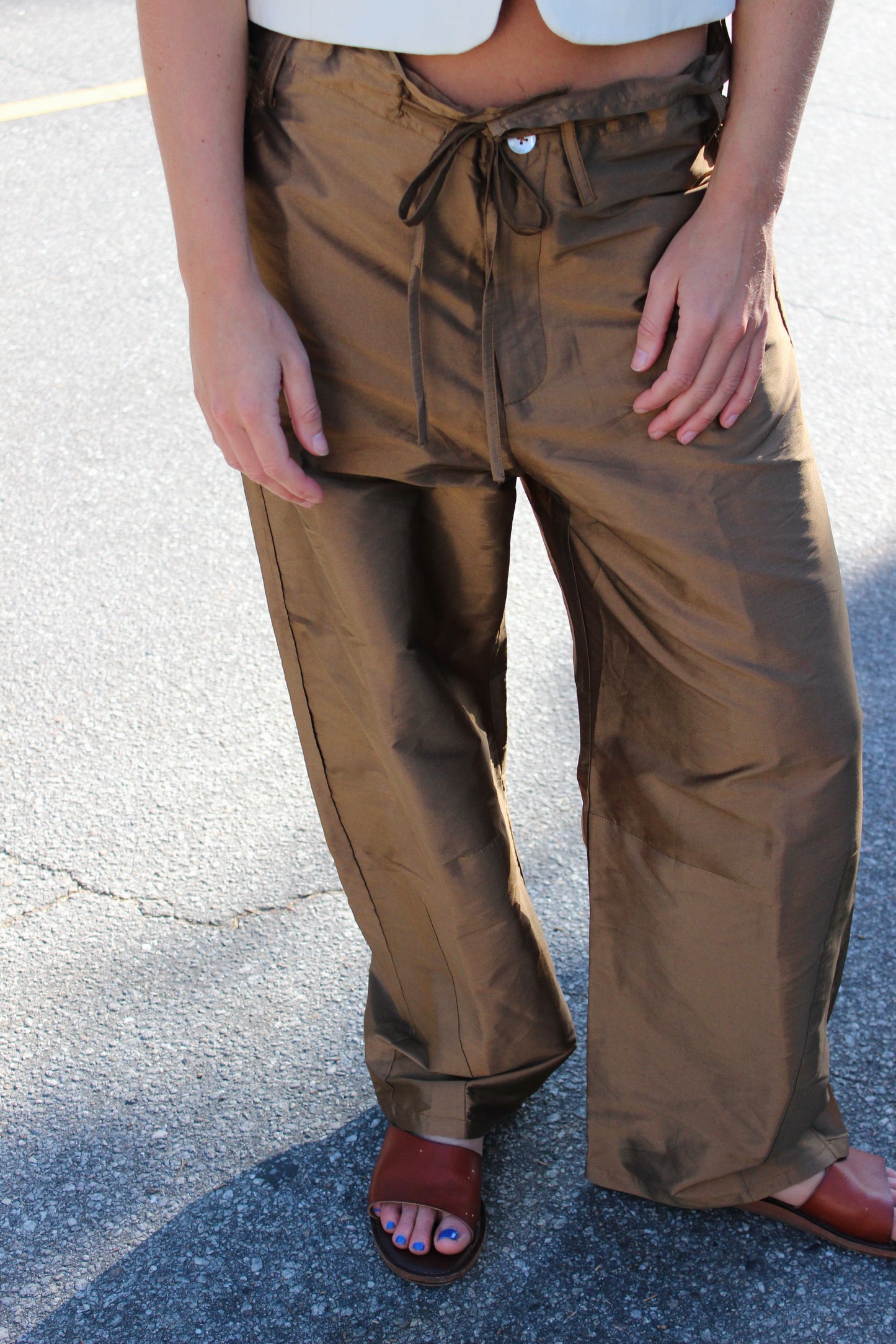 Chan Luu | Techno Taffeta Barrel Pant, 3