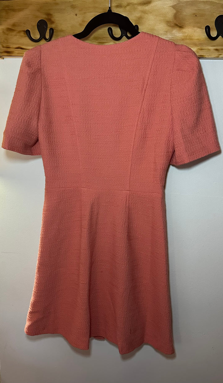 Gal Meets Glam | Tweed Coral Button Dress